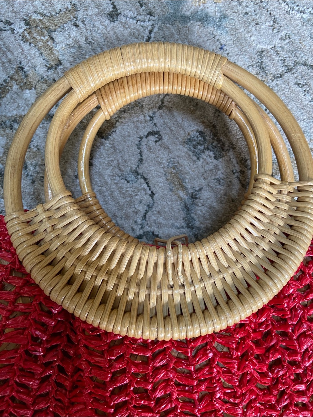 Coldwater Creek Red Rattan Tote - Picture 8 of 8